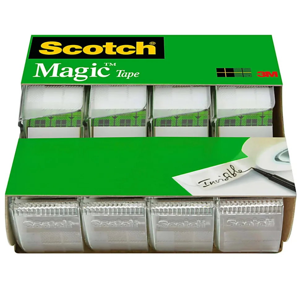 Scotch® Magic™ Tape In Dispensers, 3/4" x 850", Pack Of 4 Rolls