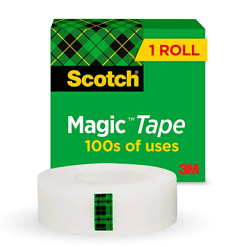 Scotch® Magic™ Tape, Invisible, 1 Tape Roll, 3/4 in x 1296 in, Home Office Supplies and School Supplies for College and Classrooms
