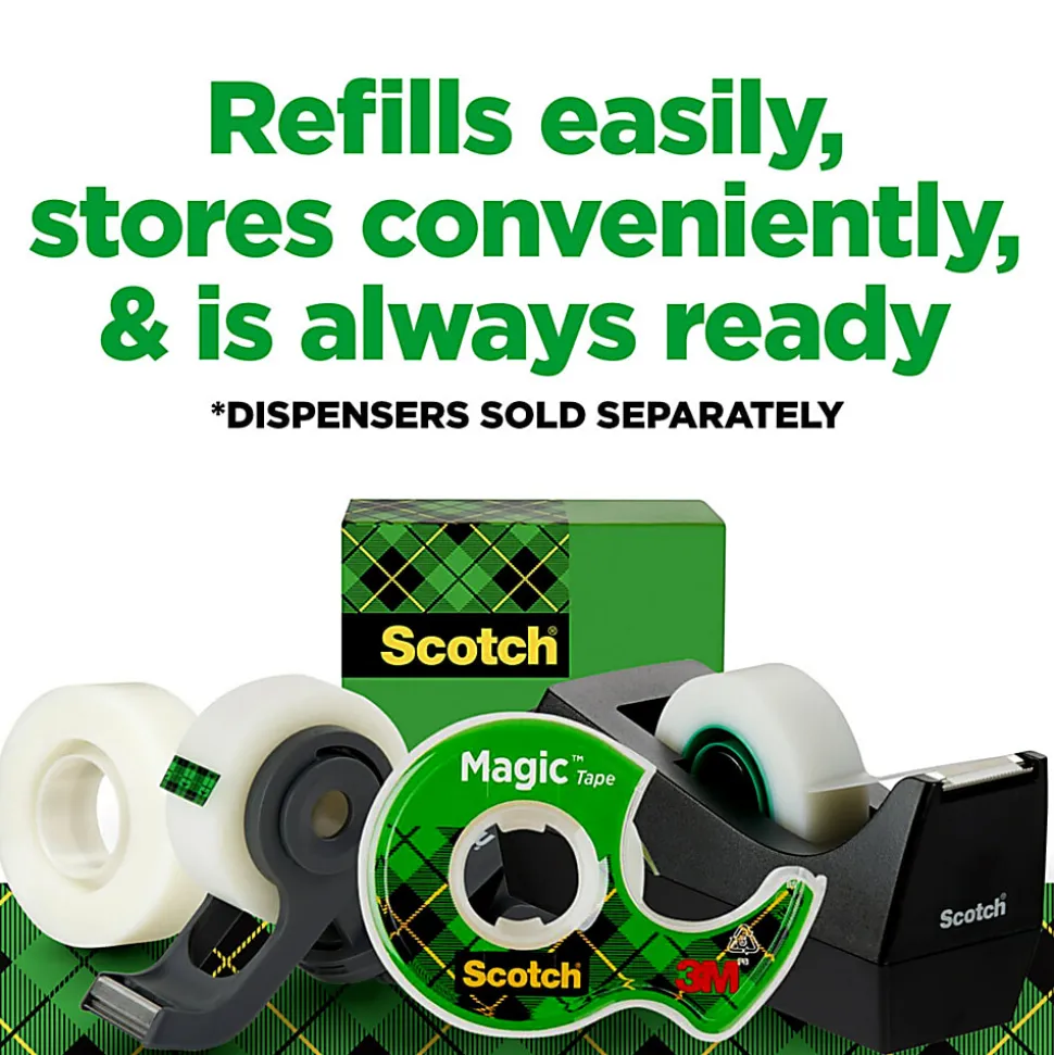 Scotch® Magic™ Tape, Invisible, 6 Tape Rolls, 3/4 in x 1296 in, Home Office Supplies and School Supplies for College and Classrooms