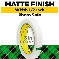 Scotch® Magic™ Tape, Invisible, 2 Tape Rolls, 3/4 in x 2592 in, Home Office Supplies and School Supplies for College and Classrooms