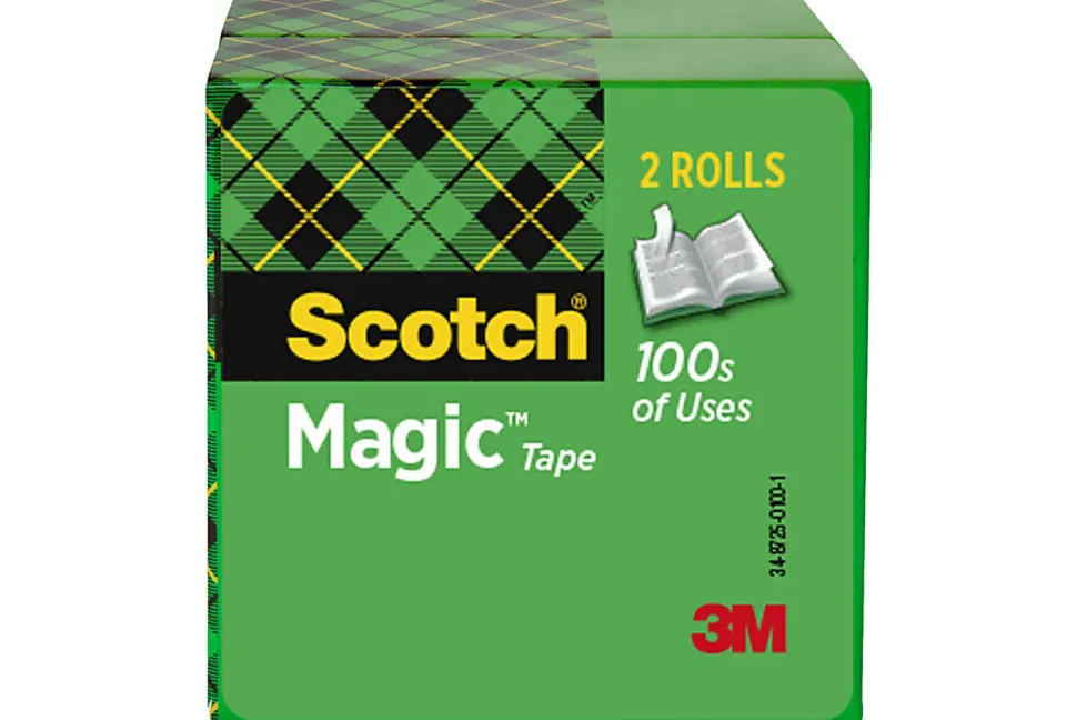 Scotch® Magic™ Tape, Invisible, 2 Tape Rolls, 3/4 in x 2592 in, Home Office Supplies and School Supplies for College and Classrooms