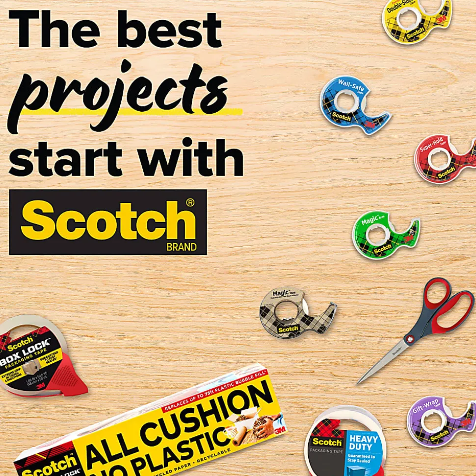 Scotch® Magic™ Tape, Invisible, 3 Tape Rolls, 1 in x 2592 in, Home Office Supplies and School Supplies for College and Classrooms