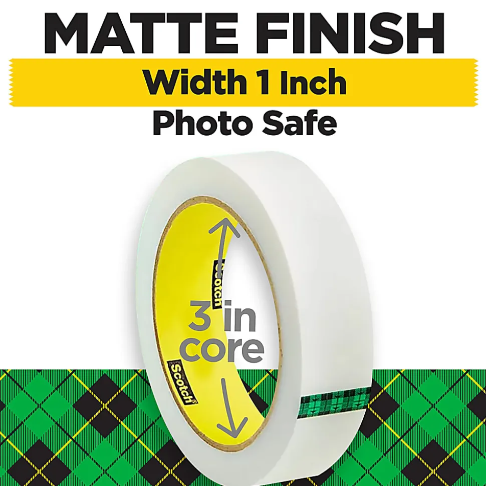 Scotch® Magic™ Tape, Invisible, 3 Tape Rolls, 1 in x 2592 in, Home Office Supplies and School Supplies for College and Classrooms