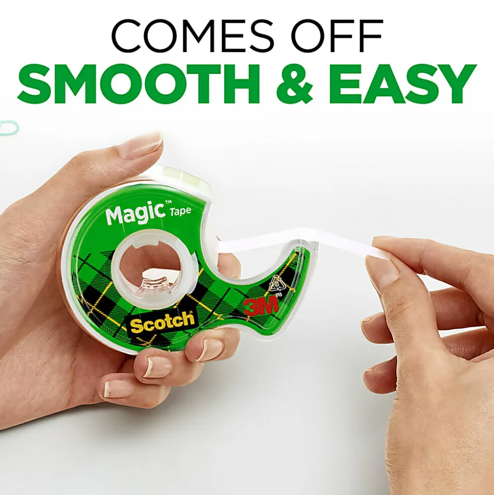 Scotch® Magic™ Tape, Invisible, 2 Tape Rolls with Dispensers, 3/4 in x 600 in, Home Office Supplies and School Supplies for College and Classrooms