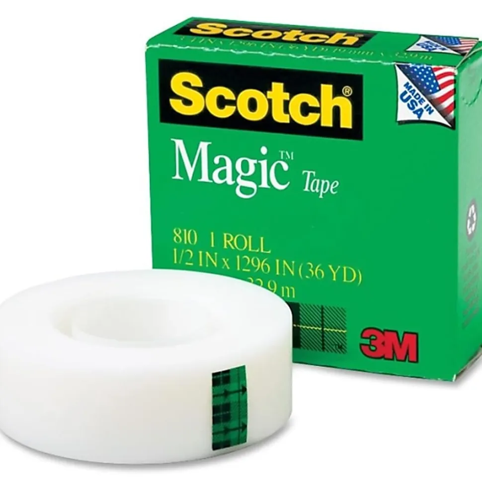 Scotch® Magic™ 810 Tape, 1/2" x 1,296", Clear