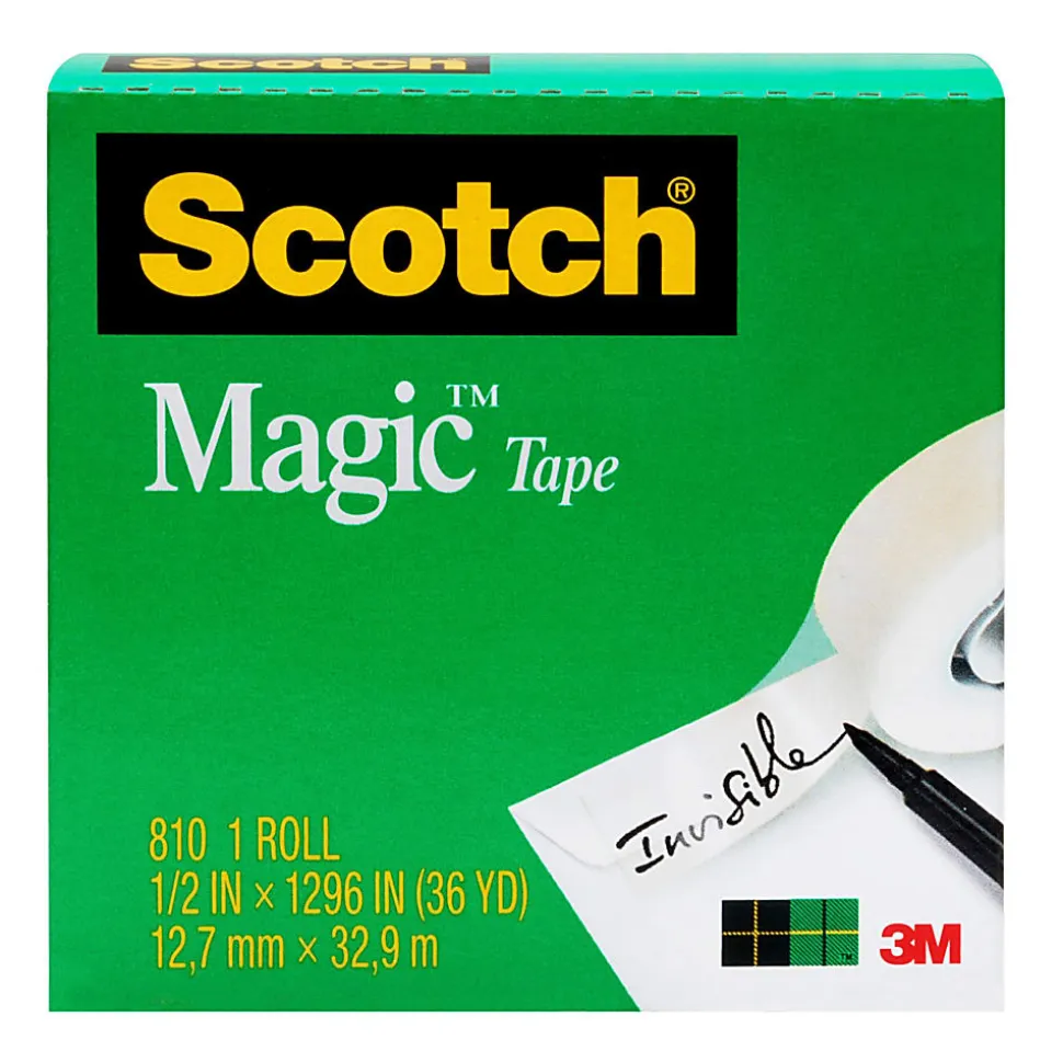 Scotch® Magic™ 810 Tape, 1/2" x 1,296", Clear