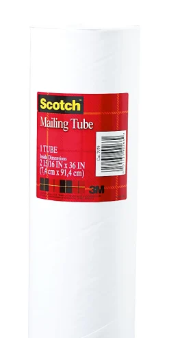 Scotch® Mailing Tube, 2 15/16" Diameter, 36" Length, 100% Recycled, White