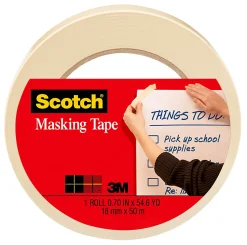 Scotch® Masking Tape, 3/4" x 60 Yd., Natural