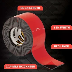 Scotch Mount Extreme Double-Sided Mounting Tape, Black, 1 in x 60 in, 3 Pack