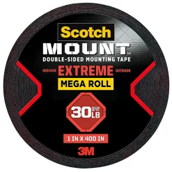 Scotch-Mount™ Extreme Double-Sided Mounting Tape Mega Roll , 1 In X 400 In (2,54 Cm X 10,1 M)