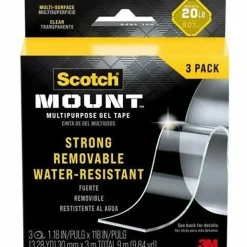 Scotch-Mount™ Multipurpose Gel Tape , 30 mm x 3 m (1.18 in x 118 in), 3 Pack