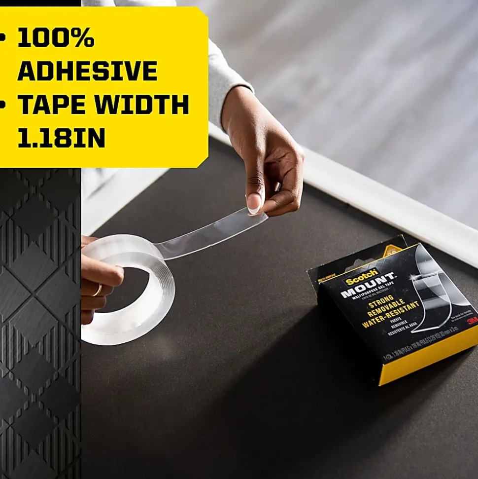 Scotch-Mount™ Multipurpose Gel Tape , 30 mm x 3 m (1.18 in x 118 in), 3 Pack