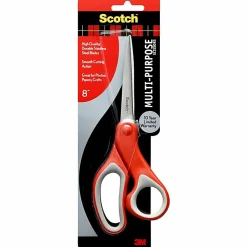 Scotch® Multipurpose Scissors, 8", Pointed, Gray/Red