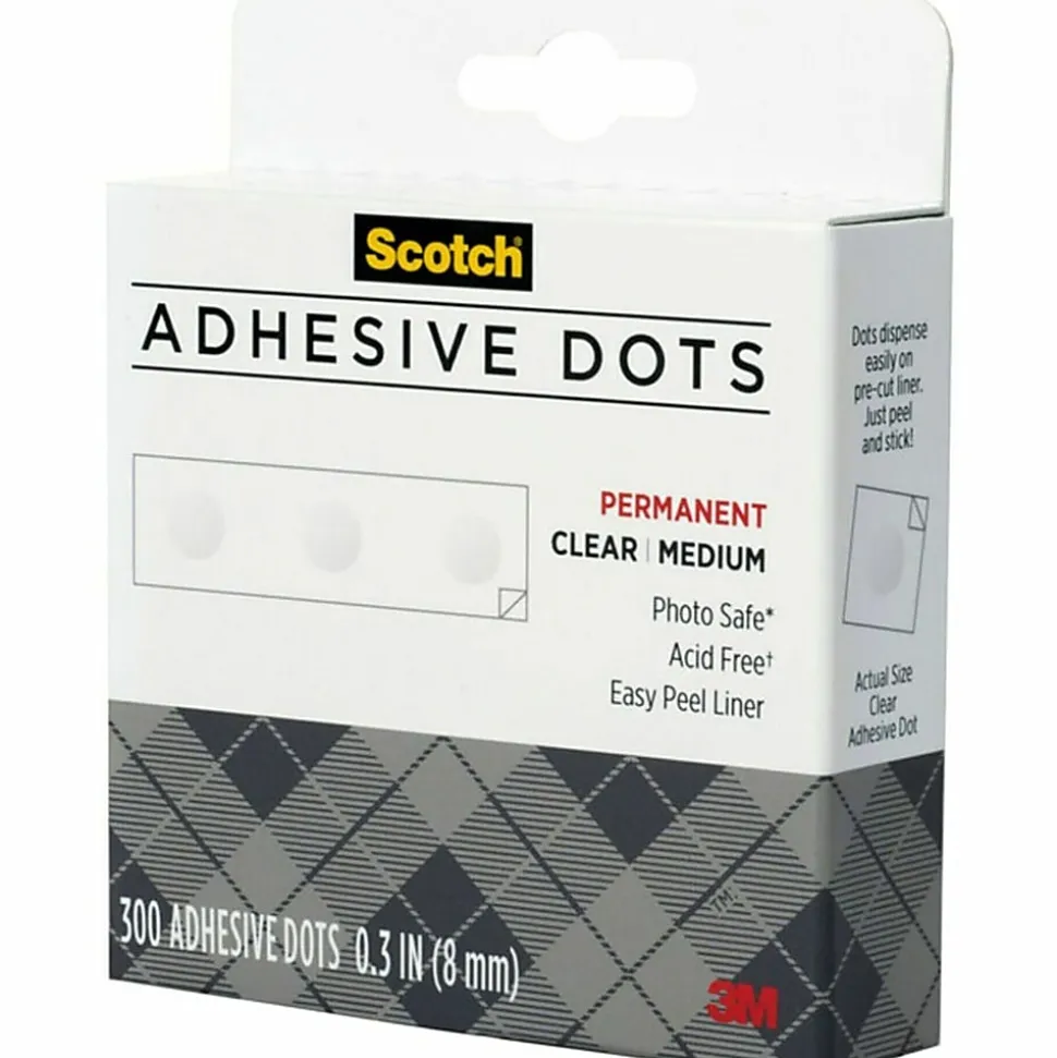 Scotch® Permanent Adhesive Dots, Medium Craft, Pack Of 300