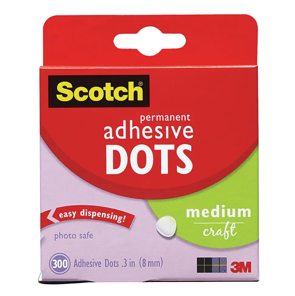 Scotch® Permanent Adhesive Dots, Medium Craft, Pack Of 300