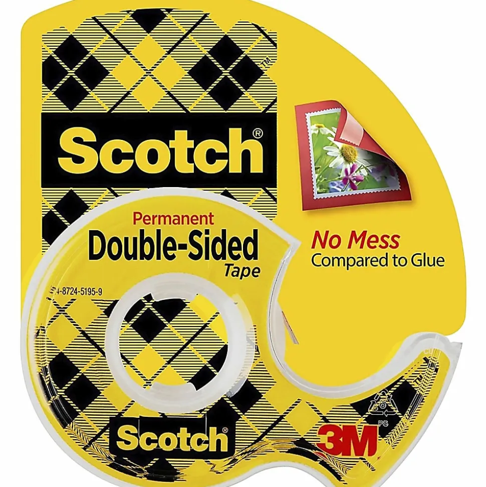 Scotch® 137 Photo-Safe Double-Sided Tape In Dispenser, 1/2" x 450", Clear