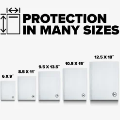 Scotch Poly Bubble Mailer , White, Small, Size 2, Inside Dimensions 8.5 IN x 11 IN, made with 50% recycled plastic
