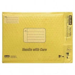 Scotch Poly Bubble Mailer , White, Small, Size 2, Inside Dimensions 8.5 IN x 11 IN, made with 50% recycled plastic