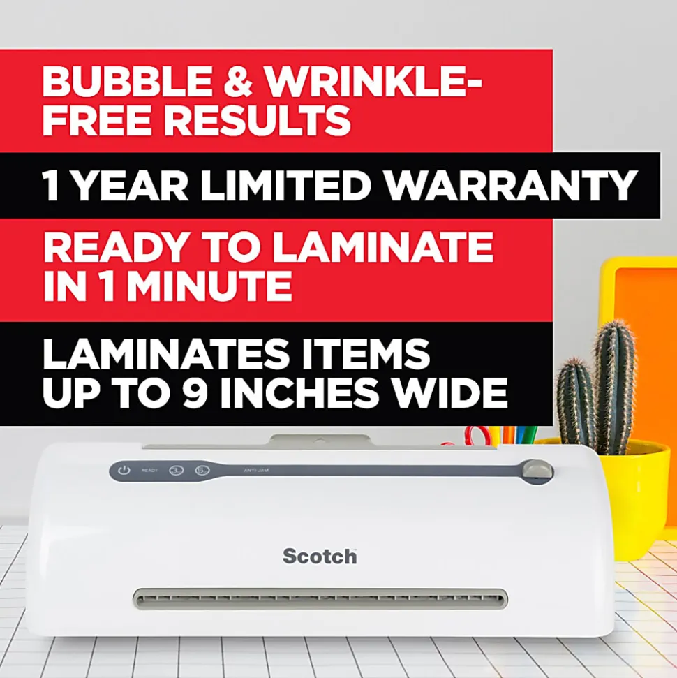 Scotch™ Rapid Thernal Laminator, 1 Thermal Laminator, 50 Laminating Pouches, 8.9 IN x 11.4 IN