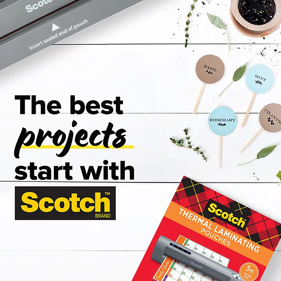 Scotch™ Rapid Thernal Laminator, 1 Thermal Laminator, 50 Laminating Pouches, 8.9 IN x 11.4 IN