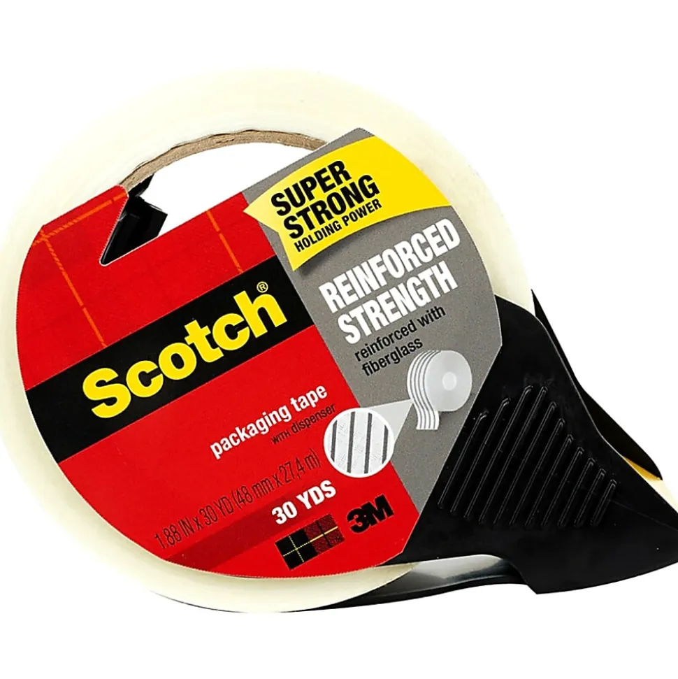 Scotch® Reinforced Strength Strapping Packaging Tape, 1-15/16" x 30 Yd, Clear