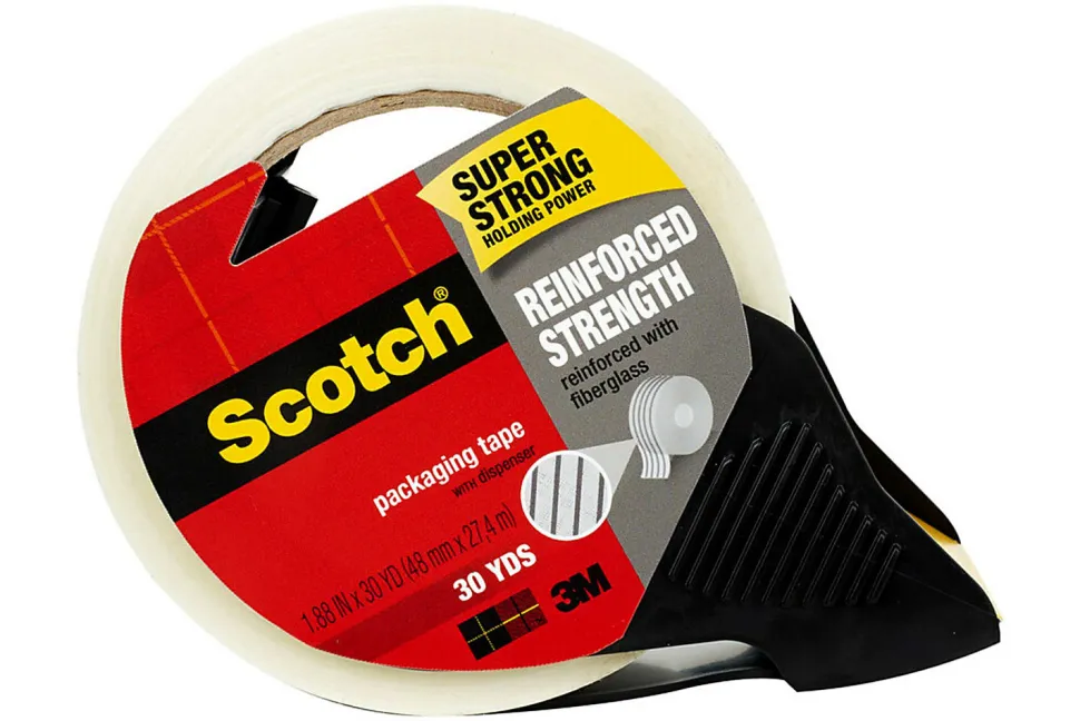 Scotch® Reinforced Strength Strapping Packaging Tape, 1-15/16" x 30 Yd, Clear