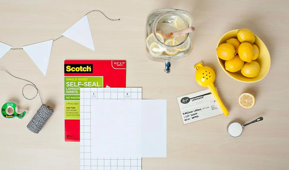 Scotch® Self-Seal Laminating Sheets, 9" x 12", 50 Laminating Sheets, Fits Letter Size