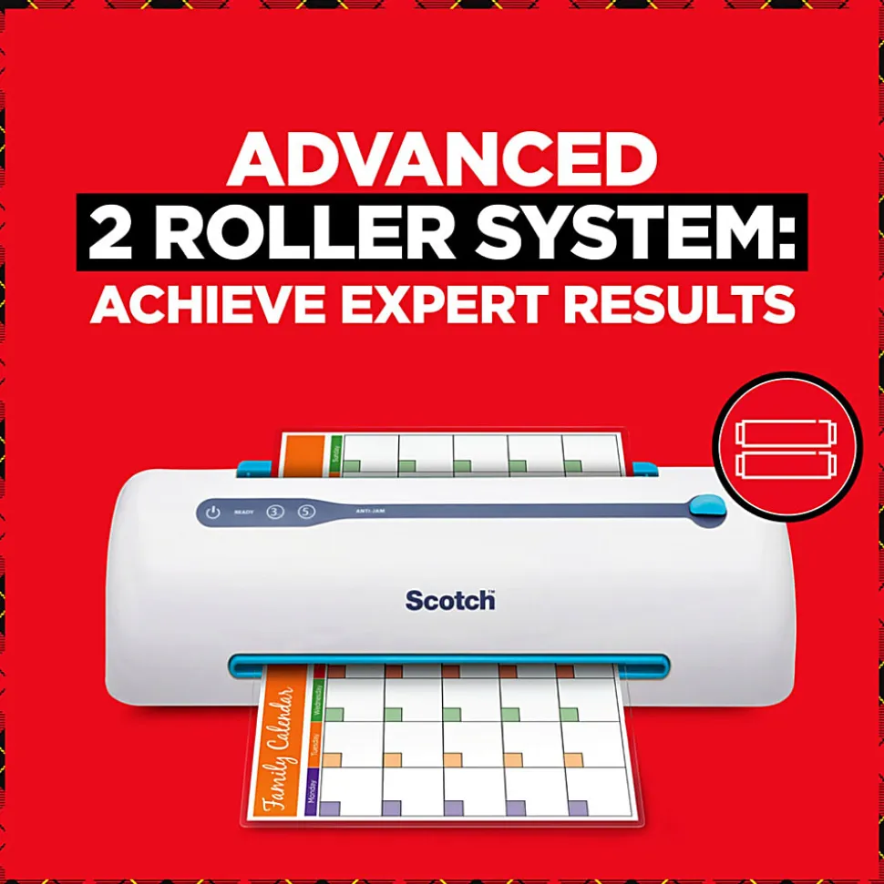 Scotch® Smart Thermal Laminator, 1 Thermal Laminator 9" Wide, Never Jam Technology Automatically Prevents Misfed Items