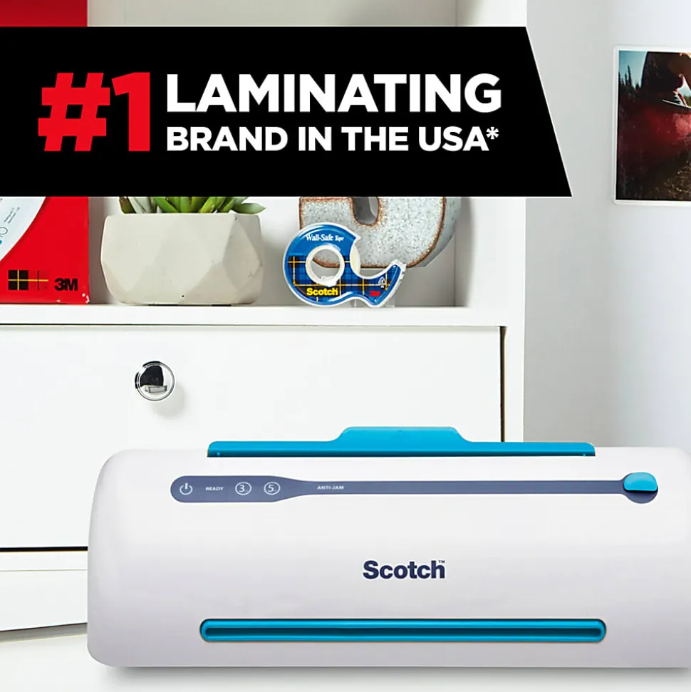 Scotch® Smart Thermal Laminator, 1 Thermal Laminator 9" Wide, Never Jam Technology Automatically Prevents Misfed Items