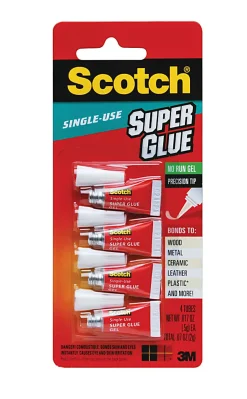 Scotch® Super Glue Gel, .017 oz, 4-Pack – Fast-Drying, No Run Gel Formula