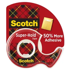 Scotch® Super-Hold Tape, With Handheld Dispenser, 0.75" x 18 Yd, Clear