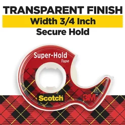 Scotch® Super-Hold Tape, With Handheld Dispenser, 0.75