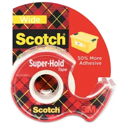 Scotch® Super-Hold Wide Tape With Dispenser, 1-1/2” x 650”, Clear