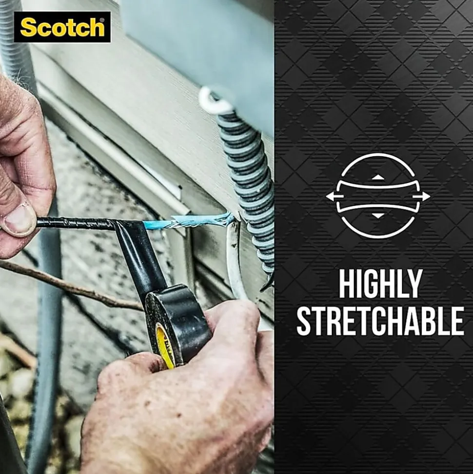 Scotch Super 33 Plus Vinyl Electrical Tape - 22 yd Length x 0.75" Width - Rubber - Vinyl Backing