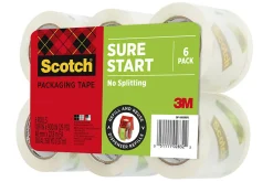 Scotch® Sure Start Shipping Tape, 6 Tape Rolls, 1 7/8 in x 25 yd, 1.5