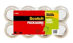 Scotch® Sure Start Shipping Tape, 8 Tape Rolls, 1 7/8 in x 54.6 yd, 3