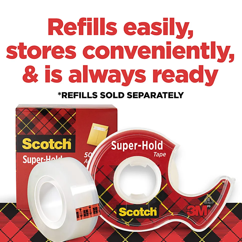 Scotch® Tape Super-Hold, 3/4" x 600", Translucent, Pack of 2 rolls