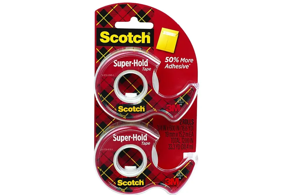 Scotch® Tape Super-Hold, 3/4" x 600", Translucent, Pack of 2 rolls