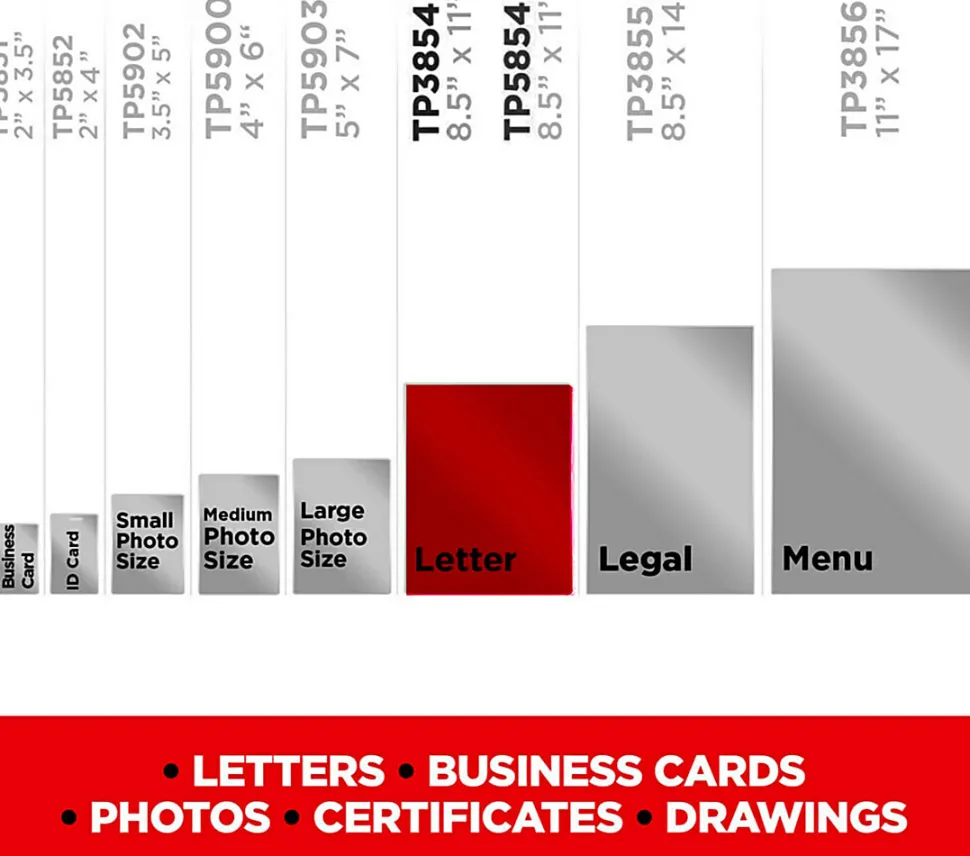 Scotch® Thermal Laminating Pouches, 8.9" x 11.4", 150 Laminating Sheets, Fits Letter Size