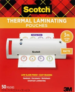 Scotch® Thermal Laminating Pouches, 8-15/16