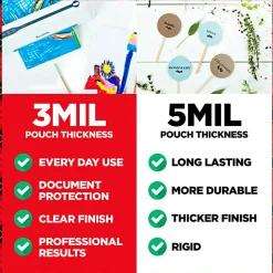Scotch® Thermal Laminating Pouches, 2.32" x 3.70", 100 Laminating Sheets, Fits Business Card Size, 100/Pack