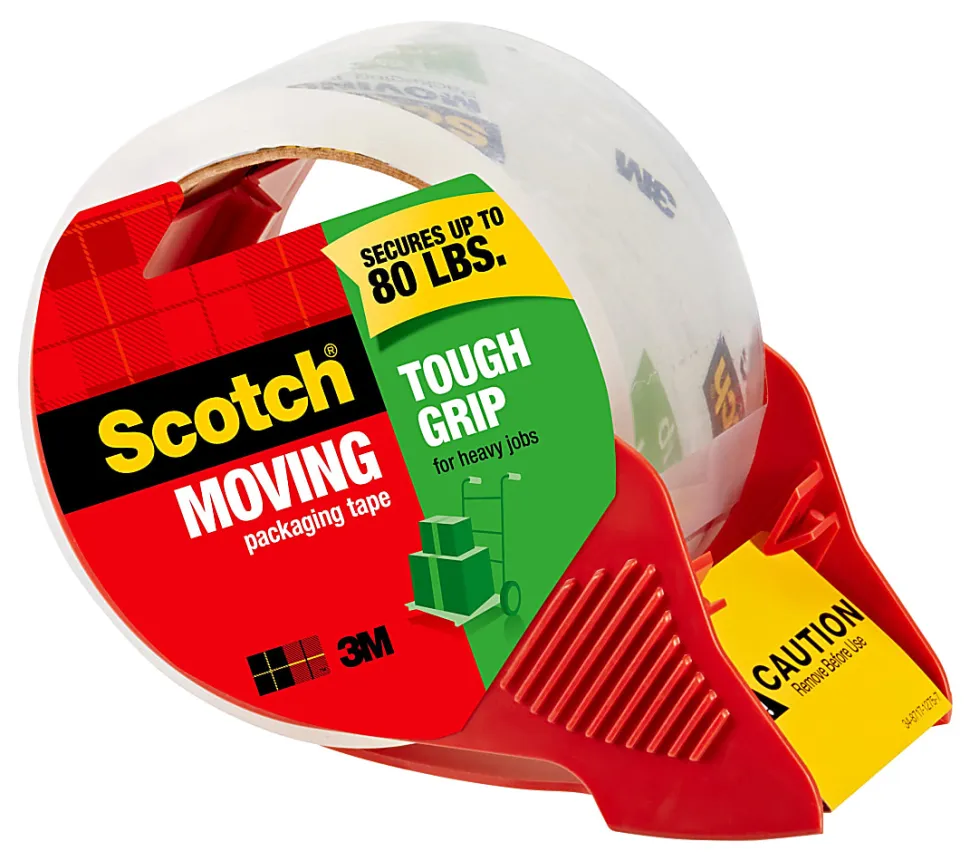 Scotch® Tough Grip Moving Packing Tape, 1.88" x 38.2 Yd., Clear
