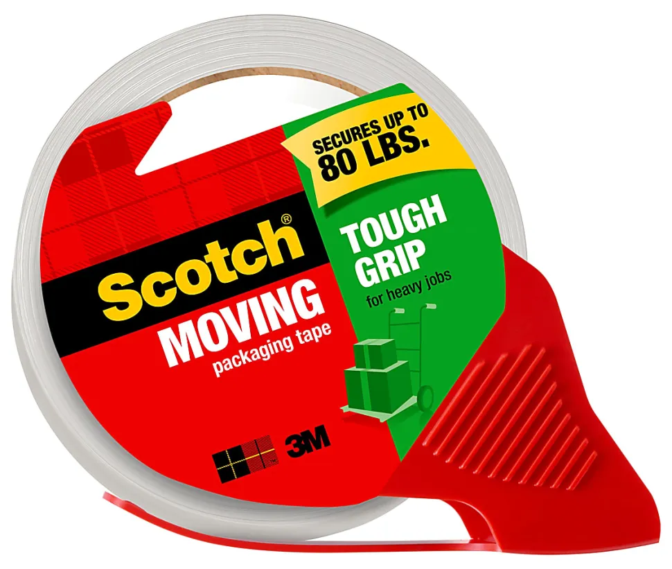 Scotch® Tough Grip Moving Packing Tape, 1.88" x 38.2 Yd., Clear