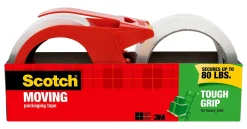 Scotch® Tough Grip Moving Packaging Tape 3500S-21RD-3GC, 1.88 in x 38.2 yd (48 mm x 35 m) 2 pack