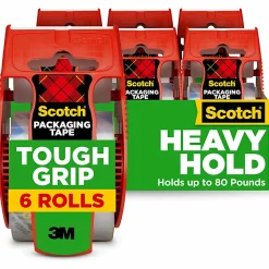 Scotch® Tough Grip Moving Packing Tape With Dispensers - 150-6