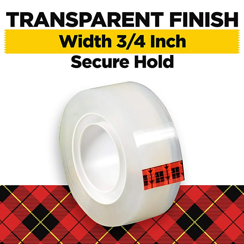Scotch® Transparent Tape, 3/4 in. x 1000 in., 24 Tape Rolls, Clear, School Supplies and College Essentials for Students and Teachers