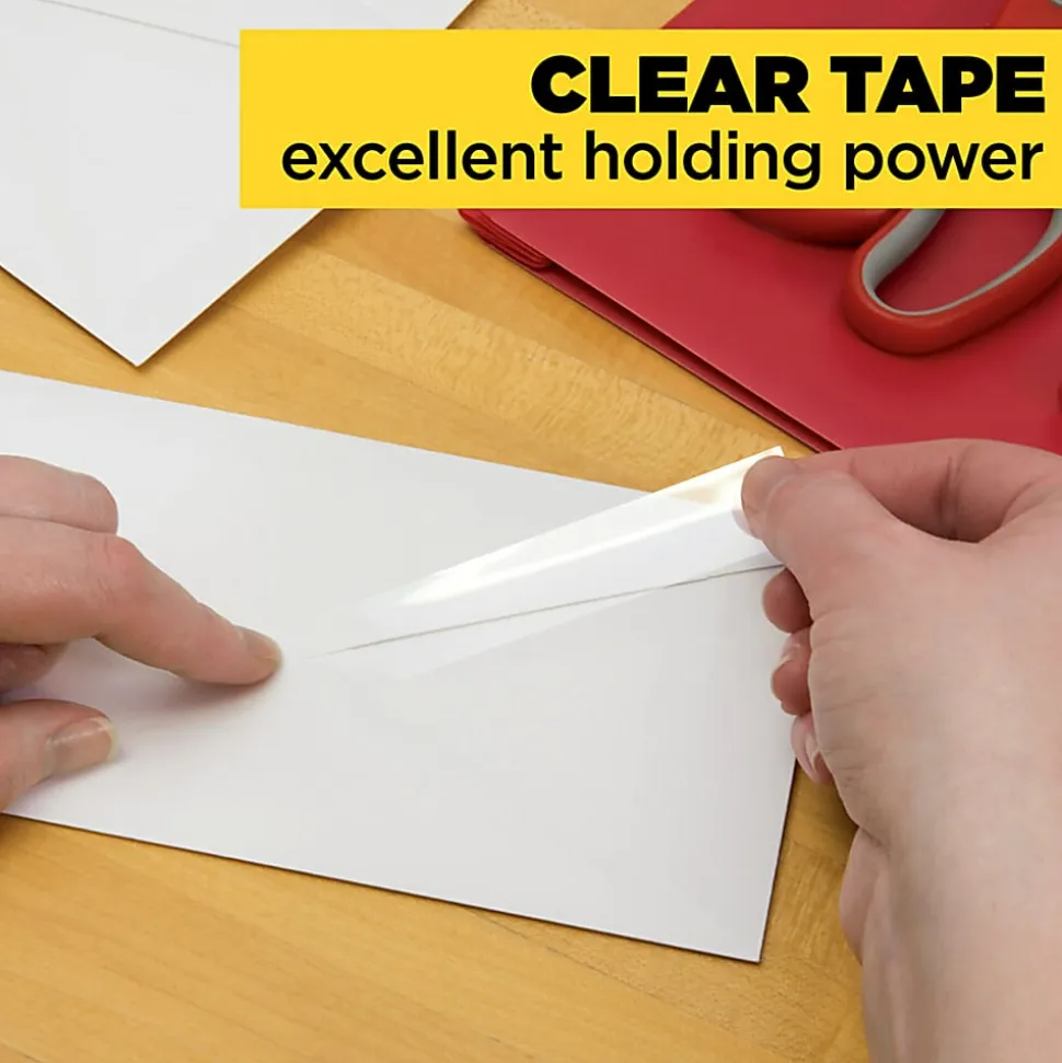 Scotch® Transparent Tape, 3/4 in. x 1296 in., 6 Tape Rolls, Clear, Back to School Supplies and College Essentials for Students and Teachers