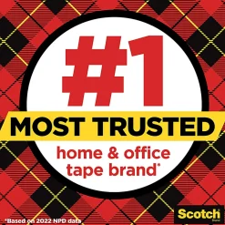 Scotch® Transparent Tape, 3/4 in. x 1296 in., 6 Tape Rolls, Clear, Back to School Supplies and College Essentials for Students and Teachers