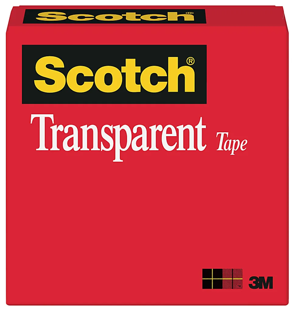 Scotch® Transparent Tape, 2 Tape Rolls, 1/2 in x 1296 in, Home Office Supplies and School Supplies for College and Classrooms