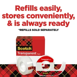 Scotch® Transparent Tape, 4 Tape Rolls with Dispensers, 3/4 in x 850 in, Home Office Supplies and School Supplies for College and Classrooms